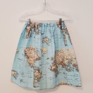 World Map A-Line Skirt Size ~XS